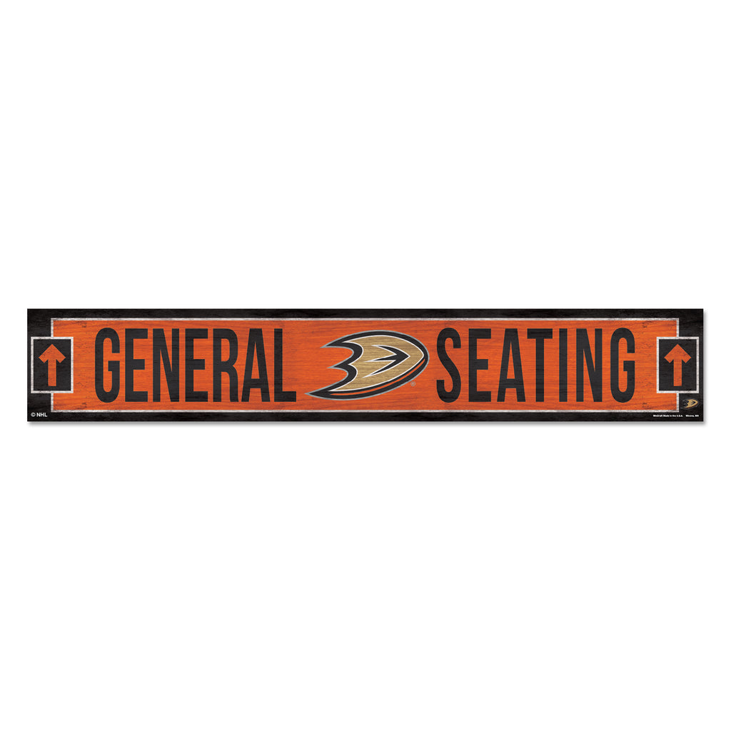 Anaheim Ducks Sign 6x36 Wood General Seating