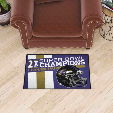 Baltimore Ravens Dynasty Starter Mat Accent Rug - 19in. x 30in.