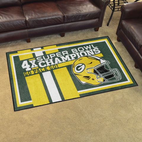 Green Bay Packers Dynasty 4ft. x 6ft. Plush Area Rug