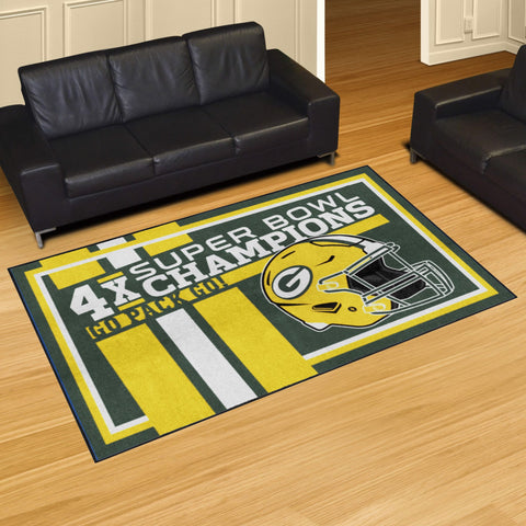 Green Bay Packers Dynasty 5ft. x 8ft. Plush Area Rug