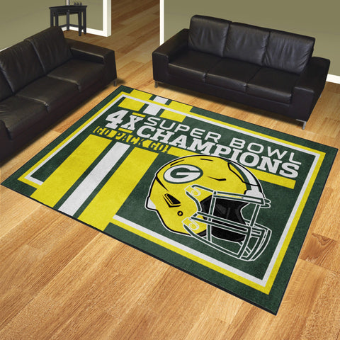 Green Bay Packers Dynasty 8ft. x 10ft. Plush Area Rug