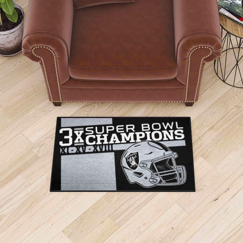 Las Vegas Raiders Dynasty Starter Mat Accent Rug - 19in. x 30in.