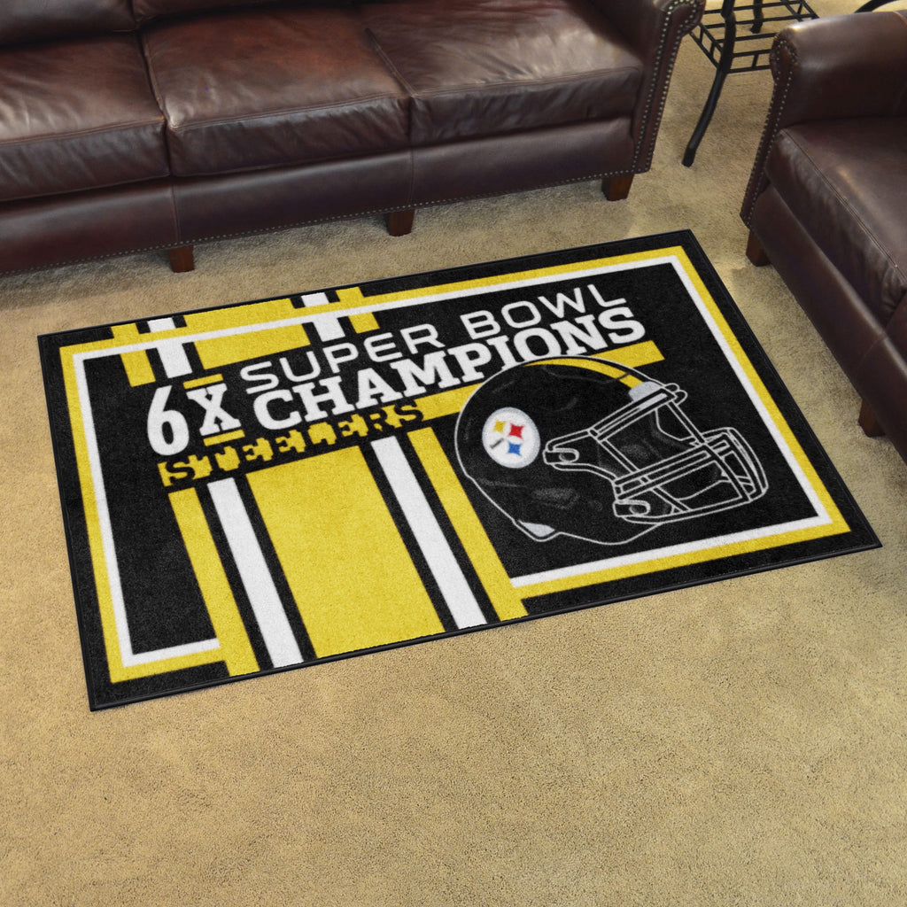 Pittsburgh Steelers Dynasty 4ft. x 6ft. Plush Area Rug