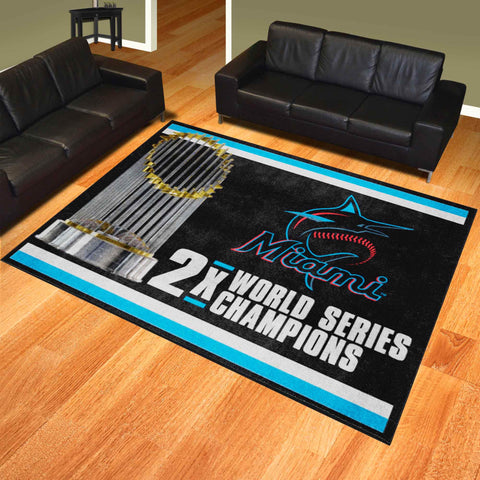 Miami Marlins 8ft. x 10 ft. Plush Area Rug