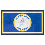 Milwaukee Brewers 3ft. x 5ft. Plush Area Rug - Retro Collection