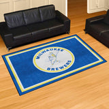 Milwaukee Brewers 5ft. x 8 ft. Plush Area Rug - Retro Collection