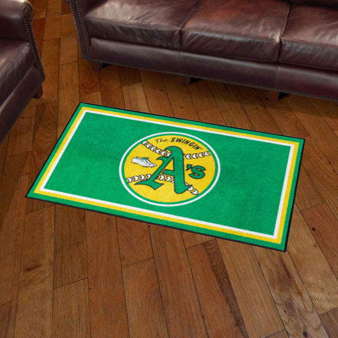 Oakland Athletics 3ft. x 5ft. Plush Area Rug - Retro Collection
