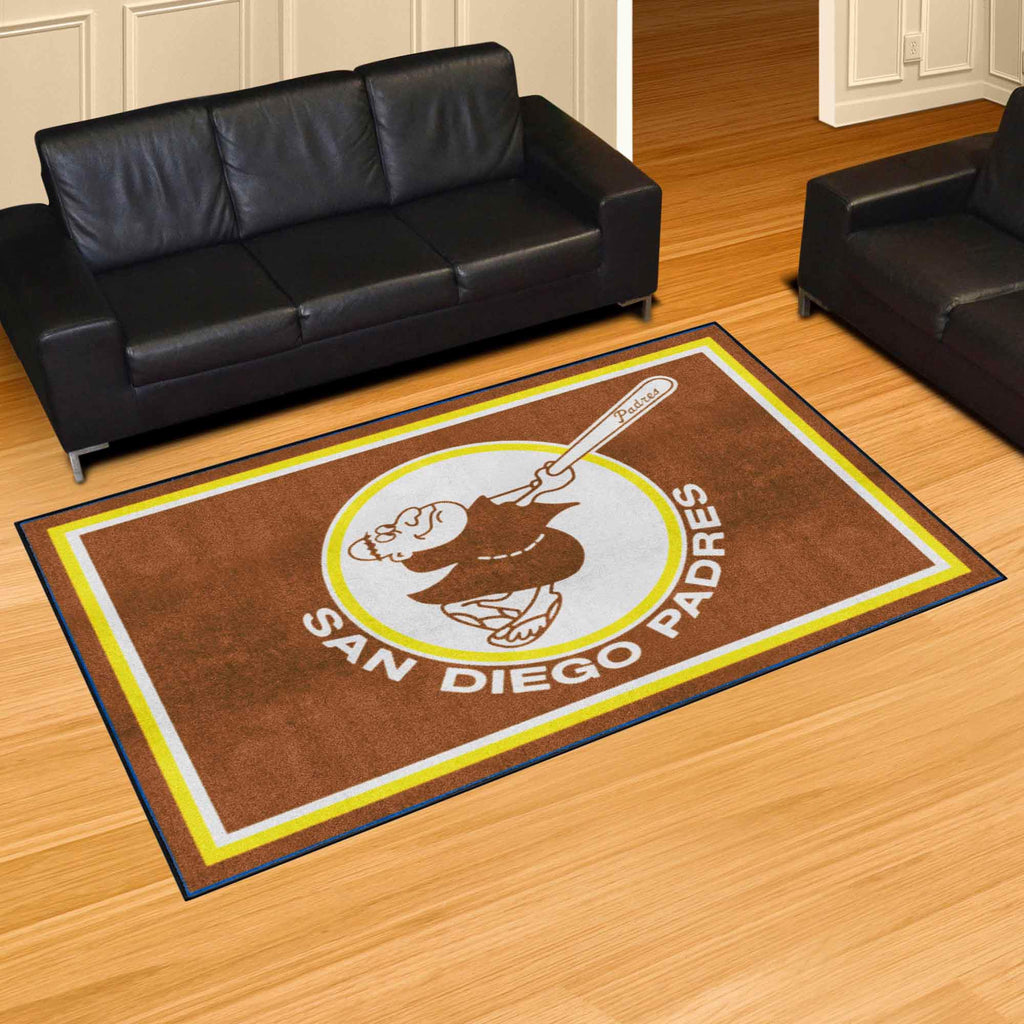 San Diego Padres 5ft. x 8 ft. Plush Area Rug - Retro Collection