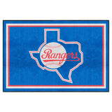 Texas Rangers 5ft. x 8 ft. Plush Area Rug - Retro Collection