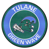 Tulane Green Wave Roundel Rug - 27in. Diameter
