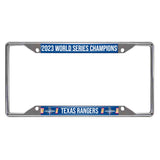Texas Rangers 2023 World Series Champions Chrome Metal License Plate Frame