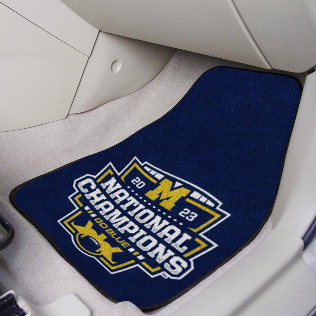 Michigan 2023-24 National Champions 2-pc Carpet Car Mat Set