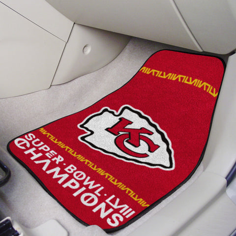 Kansas City Chiefs Super Bowl LVIII 2-pc Carpet Car Mat Set