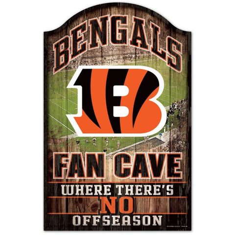 Cincinnati Bengals Sign 11x17 Wood Fan Cave Design