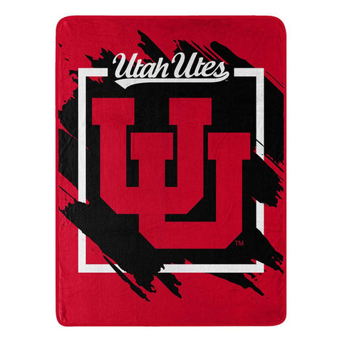 Utah Utes Blanket 46x60 Micro Raschel Dimensional Design Rolled