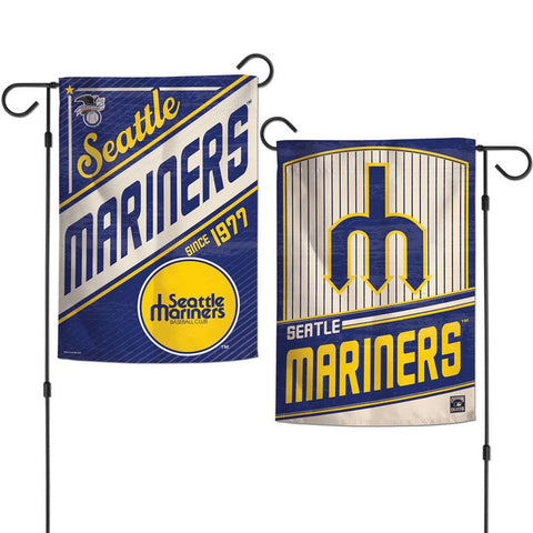 Seattle Mariners Flag 12x18 Garden Style 2 Sided Cooperstown