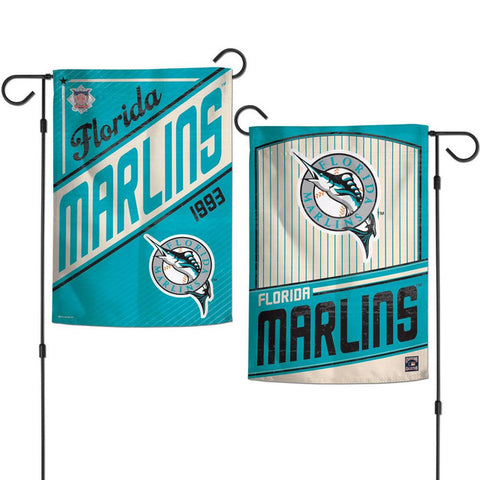 Miami Marlins Flag 12x18 Garden Style 2 Sided Cooperstown
