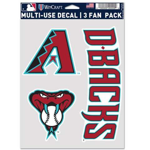 Arizona Diamondbacks Decal Multi Use Fan 3 Pack