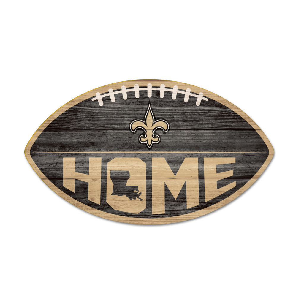 New Orleans Saints Sign Wood Football Shape