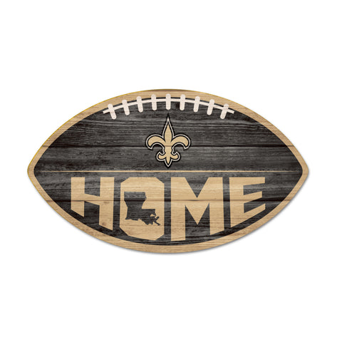 New Orleans Saints Sign Wood Football Shape