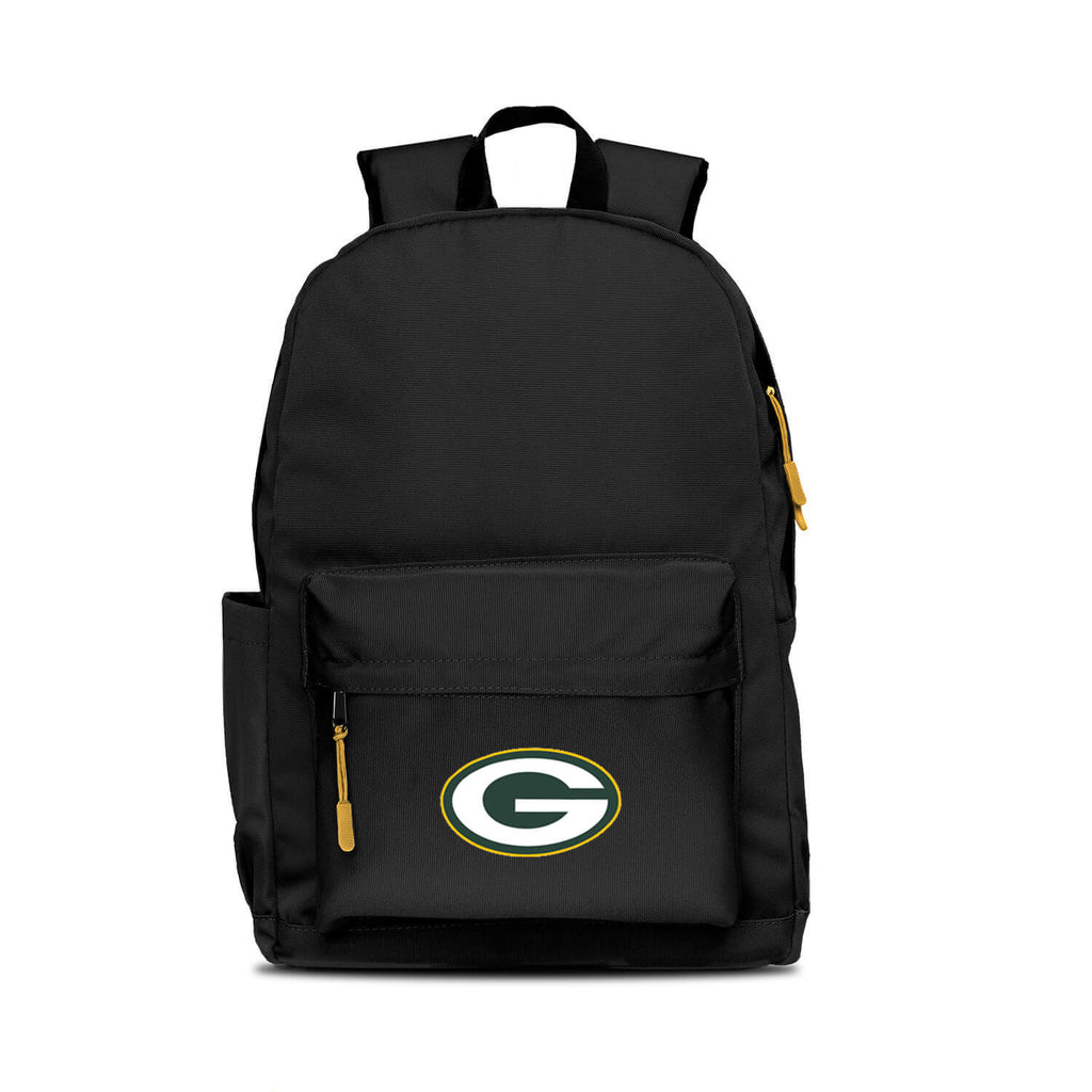 Green Bay Packers Backpack Campus Laptop Black with Yellow