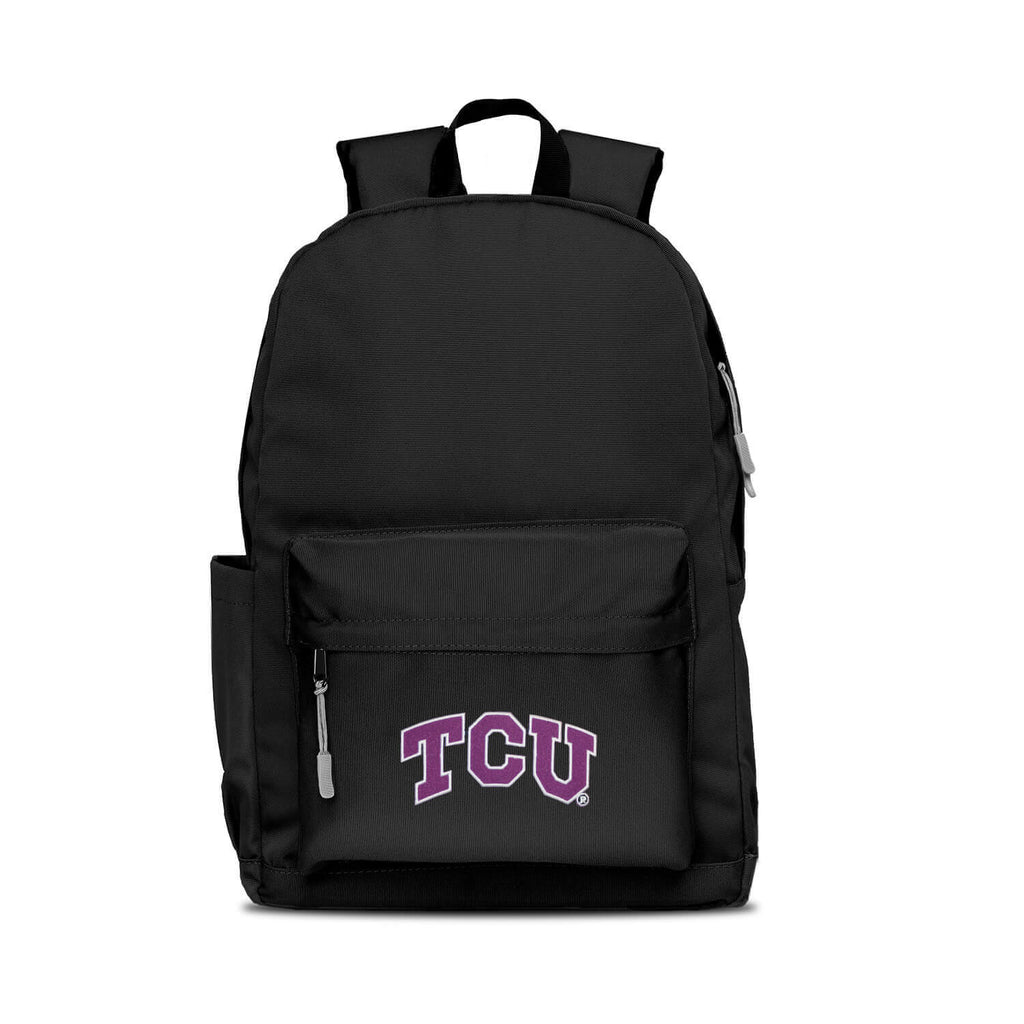 TCU Horned Frogs Backpack Campus Laptop Black With Gray