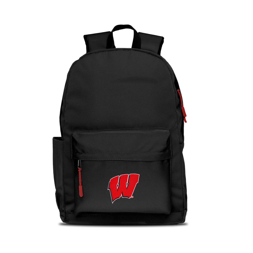Wisconsin Badgers Backpack Campus Laptop Black With Red