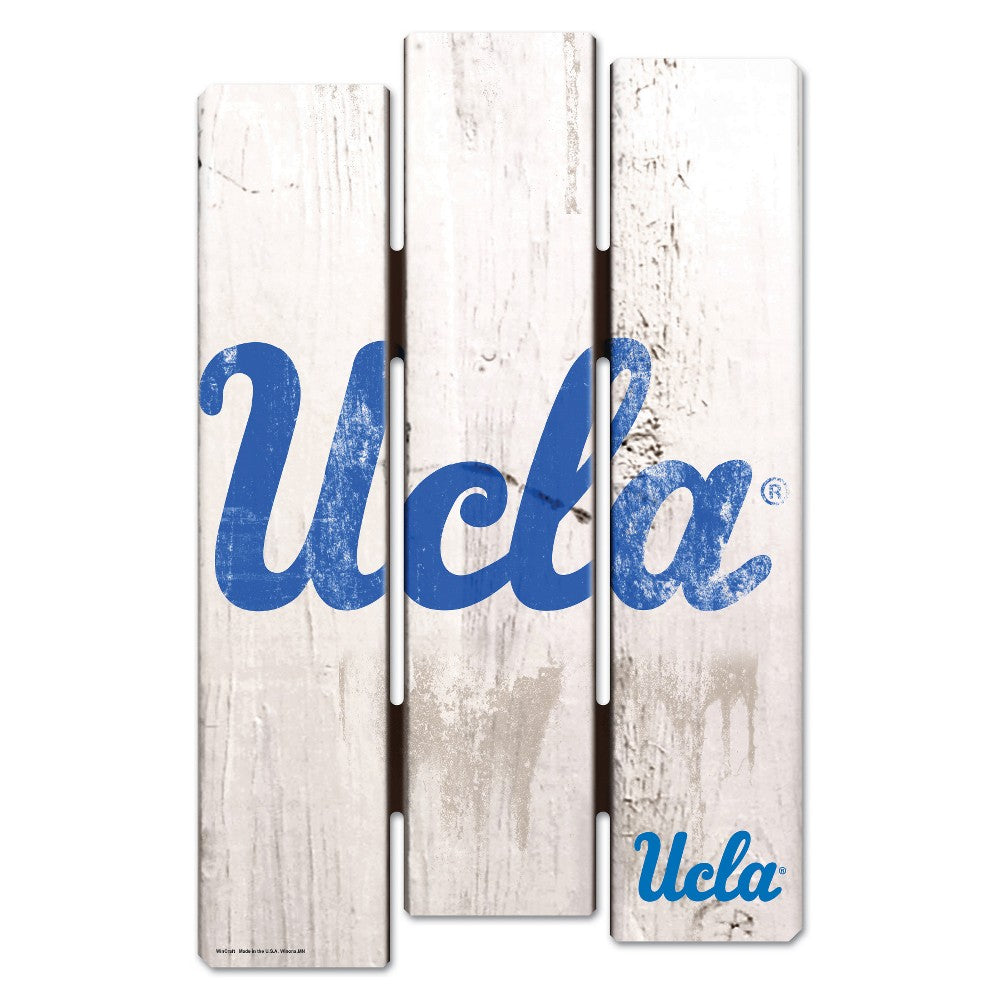 UCLA Bruins Sign 11x17 Wood Fence Style White