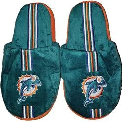 Miami Dolphins Slipper - Youth 8-16 Size 7-8 Stripe - (1 Pair) - XL