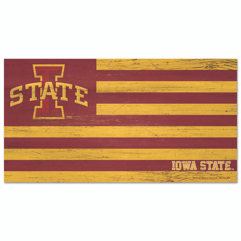 Iowa State Cyclones Sign Wood 9x17 Flag