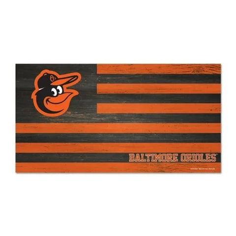 Baltimore Orioles Sign Wood 9x17 Flag