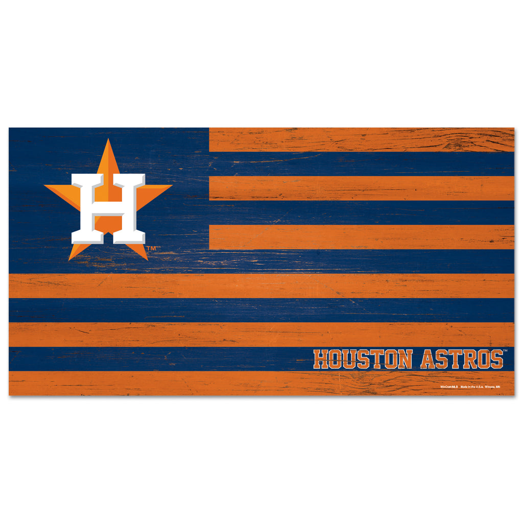 Houston Astros Sign Wood 9x17 Flag