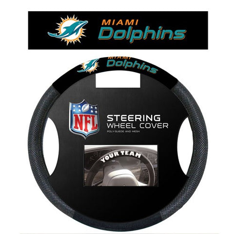 Miami Dolphins Steering Wheel Cover Mesh Style CO