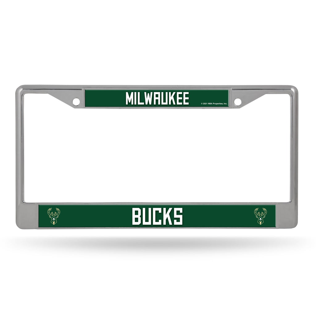 Milwaukee Bucks License Plate Frame Chrome Printed Insert Special Order