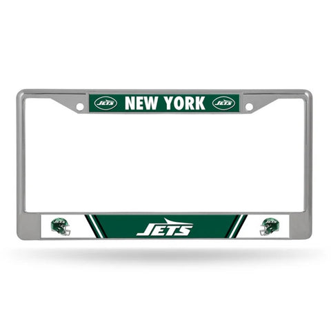 New York Jets License Plate Frame Chrome Printed Insert 2024