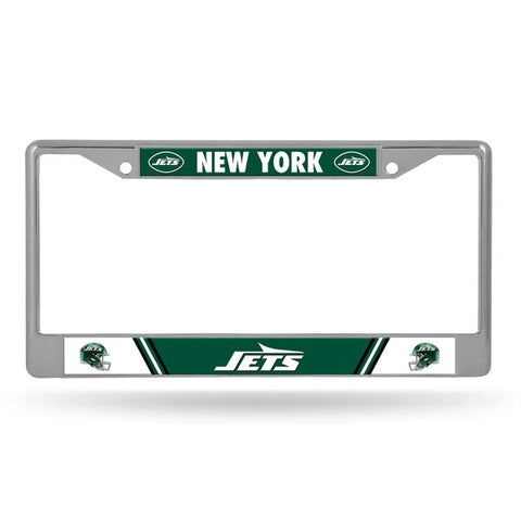 New York Jets License Plate Frame Chrome Printed Insert - Special Order