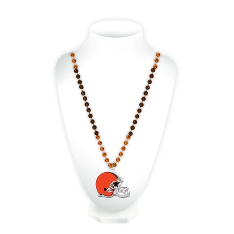 Cleveland Browns Beads with Medallion Mardi Gras Style