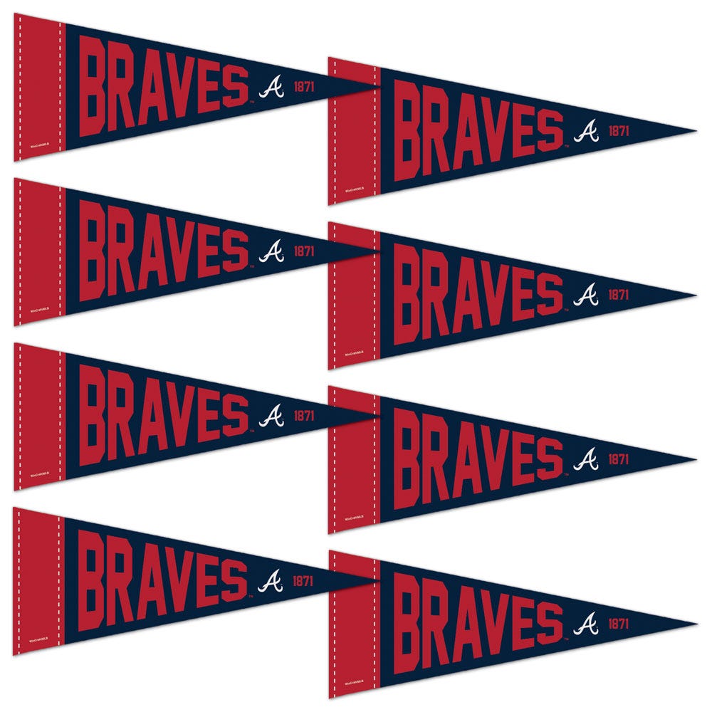 Atlanta Braves Pennant Set Mini 8 Piece - Special Order