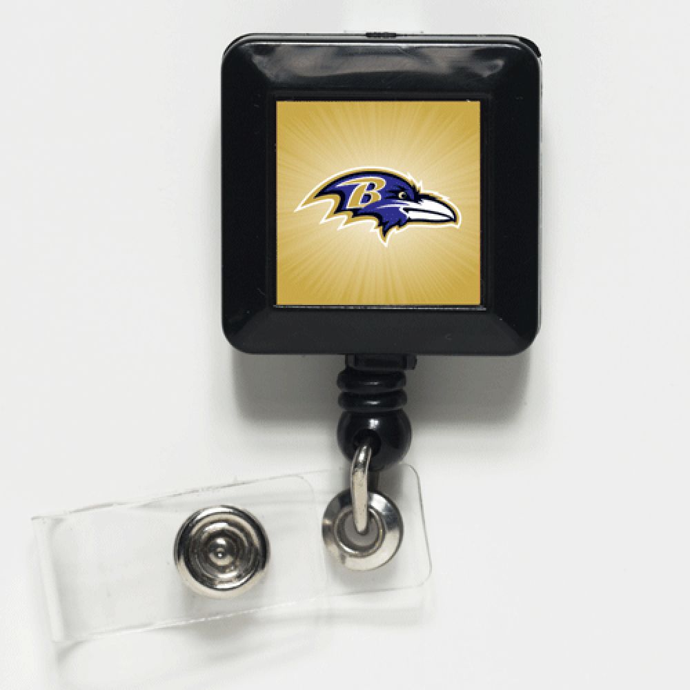 Baltimore Ravens Badge Holder Retractable Square - Special Order