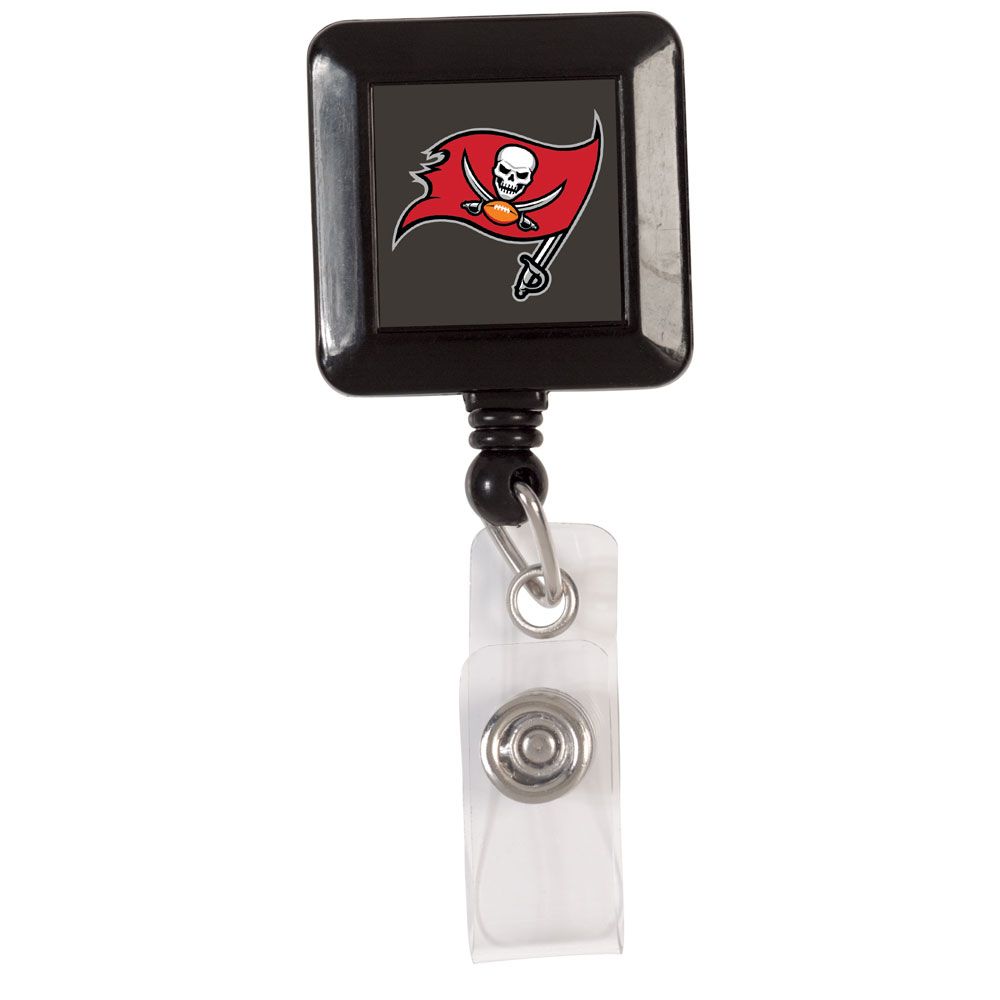 Tampa Bay Buccaneers Badge Holder Retractable Square - Special Order