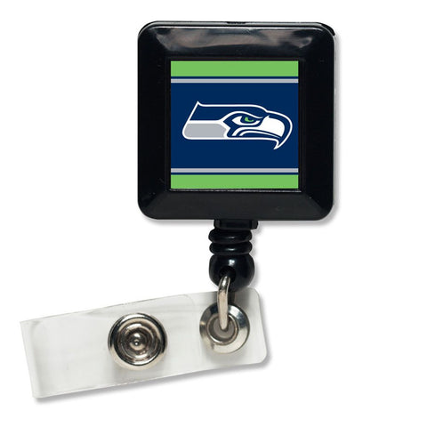 Seattle Seahawks Badge Holder Retractable Square
