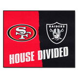 NFL House Divided Mat - 49ers / Raiders