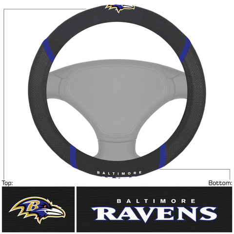 Baltimore Ravens Steering Wheel Cover Mesh/Stitched
