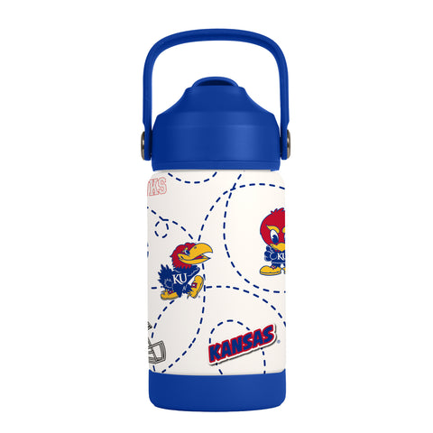 Kansas Jayhawks Kids Bottle 12oz Stainless Steel Mascot