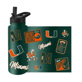 Miami Hurricanes Quencher Bottle 34oz Stainless Steel Dreamweave