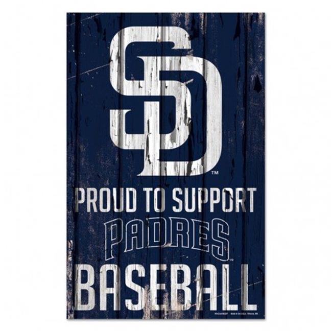 San Diego Padres Sign 11x17 Wood Proud to Support Design