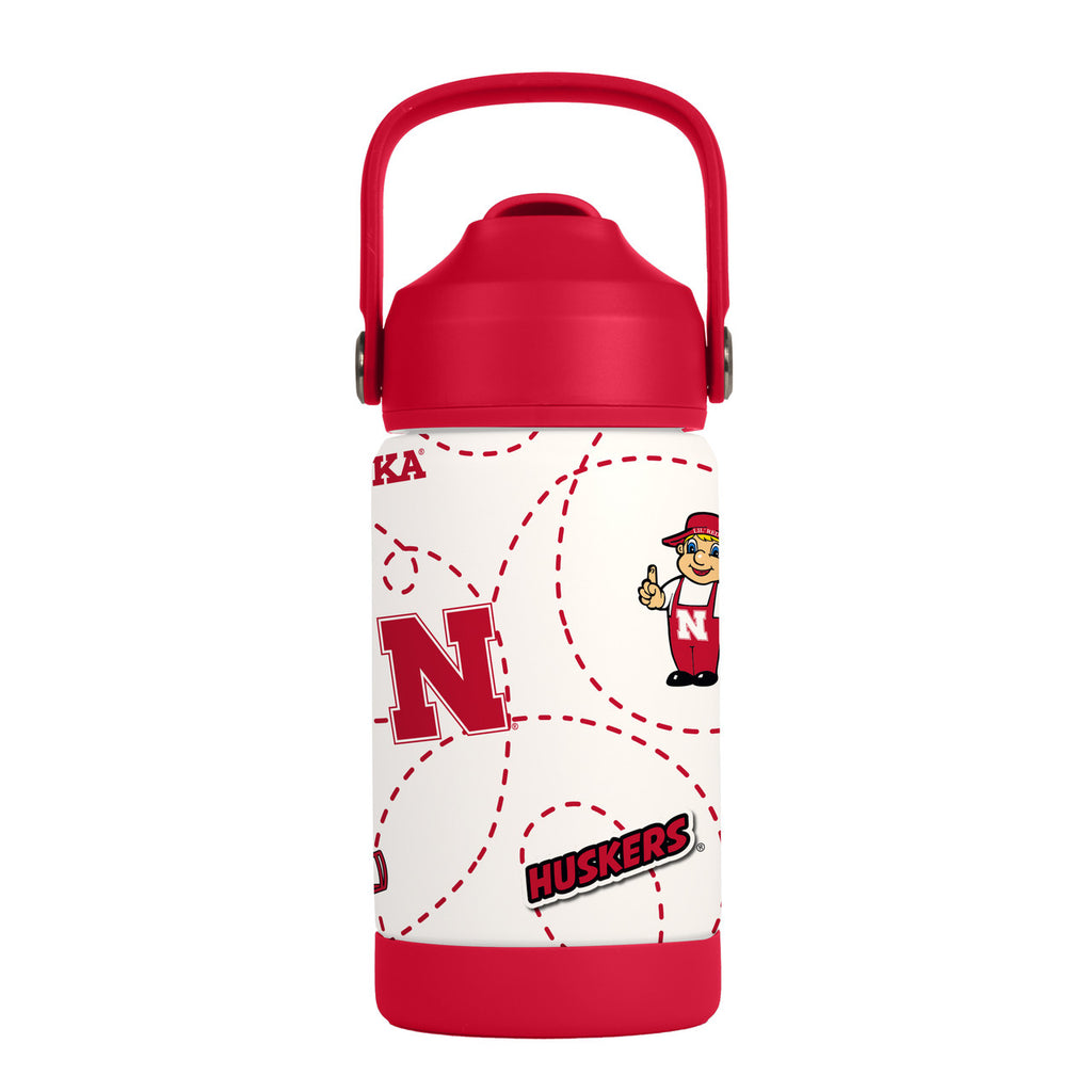 Nebraska Cornhuskers Kids Bottle 12oz Stainless Steel Mascot