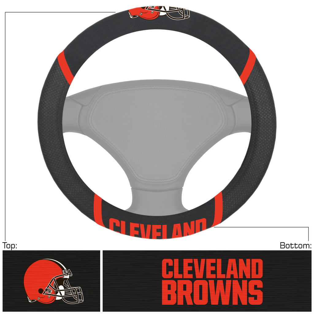 Cleveland Browns Steering Wheel Cover Mesh/Stitched