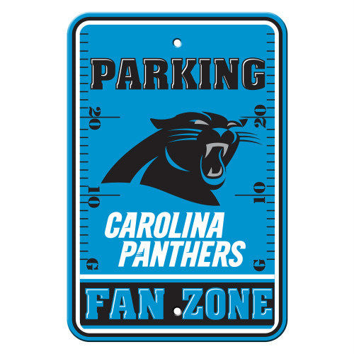 Carolina Panthers Sign 12x18 Plastic Fan Zone Parking Style