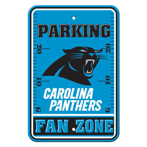 Carolina Panthers Sign 12x18 Plastic Fan Zone Parking Style